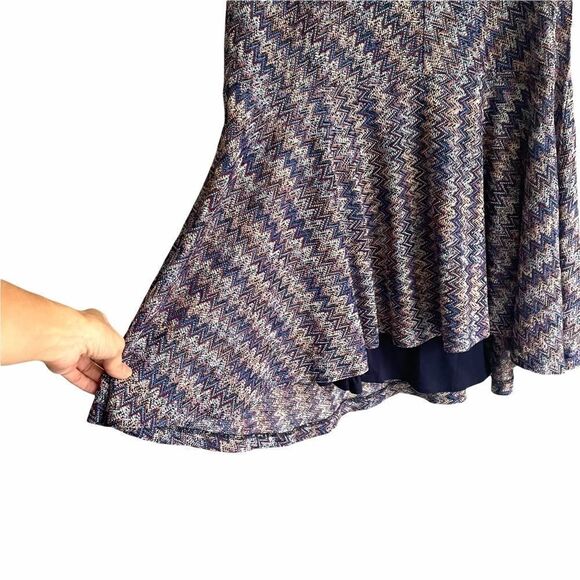 ANTHROPOLOGIE MAEVE Sleeveless Chevron Knit V-Neck Westeater Mini Dress XS - Picture 12 of 15